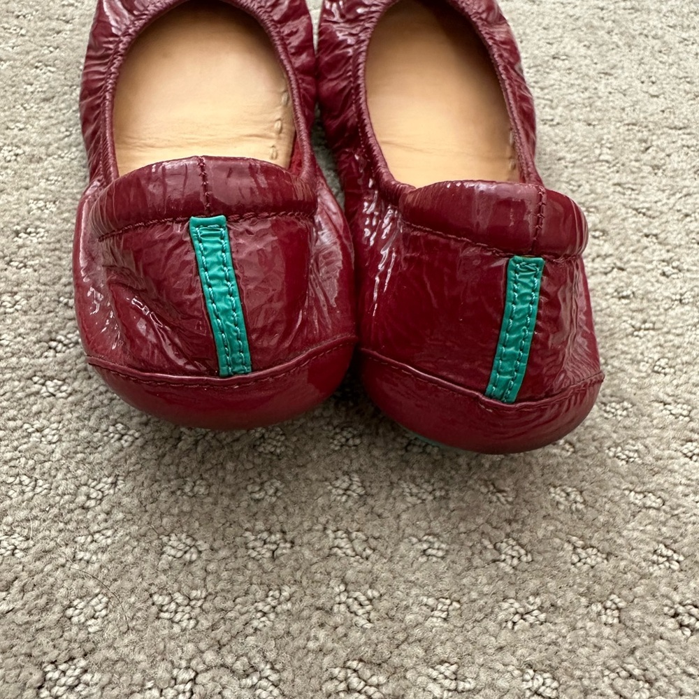 Tieks Ruby Red Patent Leather Ballet Flats - Picture 2 of 3